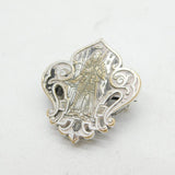 Victorian French Silver Plated Joan of Arc Brooch Pin Antique c1860s