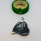 Sterling Silver Abalone Shell Heart Charm Pendant Vintage c1970