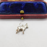Sterling Silver Little Alpine Goat or Ibex Charm Pendant Vintage c1970