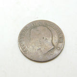 French Napoleon III Cinq Centimes Coin Antique 1855 Victorian