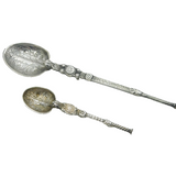 Edward VII Sterling Silver Graduating Coronation Spoons Set Antique London