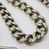 Victorian Chunky Sterling Silver Graduating Albert Watch Chain Antique 1896