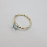 Sterling Silver Round Blue Topaz Stacking Band Ring Modern c2010 Size M 1/2