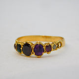 Georgian 18ct Yellow Gold Stone Set Acrostic 'Regard' Ring Antique c1800