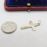Sterling Silver Cross Crucifix Charm Pendant Vintage c1970