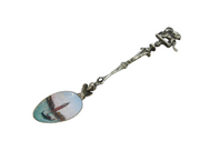 19th Century Italian .800 Silver & Enamel Venice Souvenir Spoon Antique c1880s