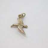 Sterling Silver Textured Sea Bird Charm Pendant Vintage c1970