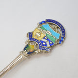 Sterling Silver & Enamel City of Newcastle Souvenir Teaspoon Antique Birmingham