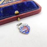 Sterling Silver and Enamel Luxembourg Travel Shield Charm Pendant Vintage c1970