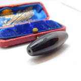 Resin Striped Cylindrical Bead Charm Pendant Vintage c1970