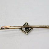 9ct Gold & Sterling Silver, Paste & Spinel Brooch Antique c1930 Art Deco