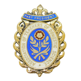 Gold on Sterling Silver Enamel 'Teachers of Domestic Science' Brooch Vintage