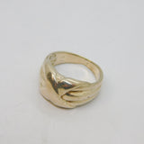 Sterling Silver 'X' Cross Pattern Wide Band Studio Ring Vintage c1970 Size S 1/2