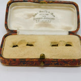 Edwardian Moroccan Leather Cufflinks Jewellery Box Antique c1910