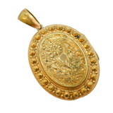 Victorian Rolled Gold Aesthetic Movement Floral Locket Antique c1880s