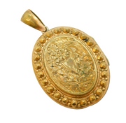 Victorian Rolled Gold Aesthetic Movement Floral Locket Antique c1880s