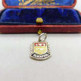 Sterling Silver and Enamel Blackpool Travel Shield Charm Pendant Vintage c1970