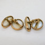Victorian Boxed Pair of 10ct Rose Gold & Moonstone Cufflinks Antique c1890s