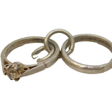 Sterling Silver Engagement & Wedding Ring Charm Pendant Vintage c1970