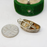 Sterling Silver Rowing Boat Charm Pendant Vintage c1970