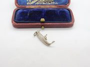 Sterling Silver Fisherman in Traditional Canoe Charm Pendant Vintage c1970