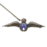 WWII Sterling Silver, Marcasite & Enamel RAF Sweetheart Brooch Antique