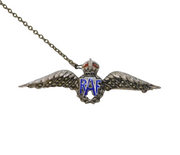 WWII Sterling Silver, Marcasite & Enamel RAF Sweetheart Brooch Antique