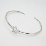 Sterling Silver Open Star Bangle Bracelet Vintage c1990