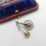 Sterling Silver Pennyfarthing Bicycle Charm Pendant Vintage c1970