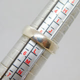 Italian Gold On Sterling Silver Bi-Colour Wedding Band Ring Modern c1990 Size K
