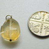 Sterling Silver Yellow Resin Charm Pendant Vintage c1970