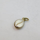 Sterling Silver Coffee Bean Charm Pendant Vintage c1970s