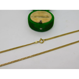 8ct Yellow Gold Diamond Cut Curb Link Chain Necklace Vintage c1970 60cm Length