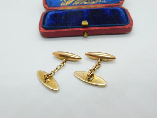 Victorian 9ct Gold, Turquoise & Pearl Set Dress Cufflinks Antique c1860