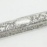 Edwardian Sterling Silver Floral Long Jewellery Ring Box Antique 1905 Chester