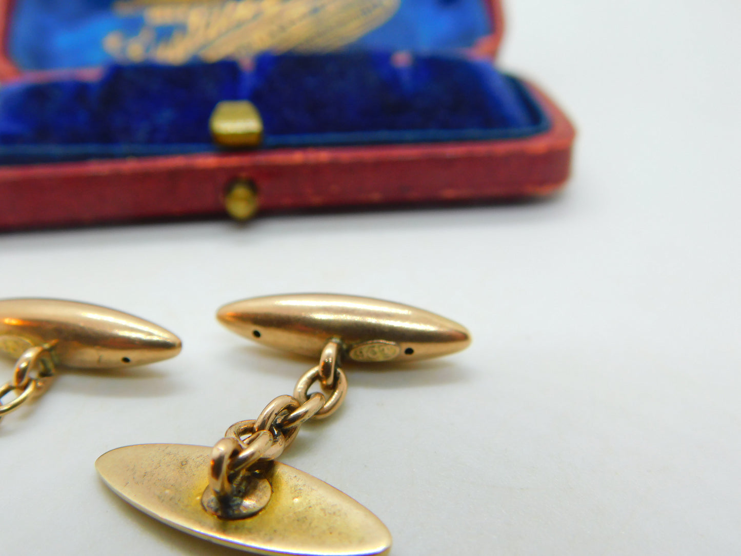 Victorian 9ct Gold, Turquoise & Pearl Set Dress Cufflinks Antique c1860