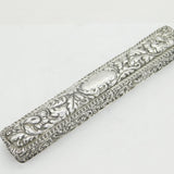 Edwardian Sterling Silver Floral Long Jewellery Ring Box Antique 1905 Chester
