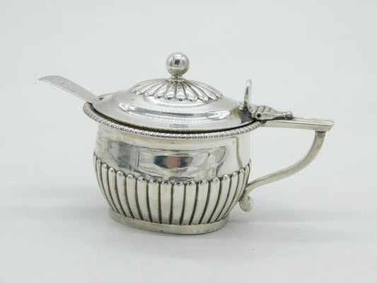 George III Sterling Silver Fluted Pattern Mustard Pot Antique 1810 London