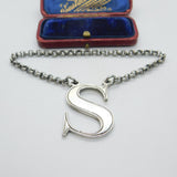 Early Victorian Sterling Silver 'S' Sherry Decanter Label Antique 1845 London