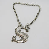 Scottish Victorian Sterling Silver 'S' Initial Sherry Decanter Label Antique c1840 Edinburgh