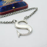 Early Victorian Sterling Silver 'S' Sherry Decanter Label Antique 1845 London