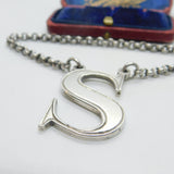 Early Victorian Sterling Silver 'S' Sherry Decanter Label Antique 1845 London