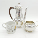 Liberty & Co. Arts & Crafts Sterling Silver Coffee Pot & Sugar Bowl Antique