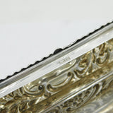 Edwardian Sterling Silver Floral Long Jewellery Ring Box Antique 1905 Chester