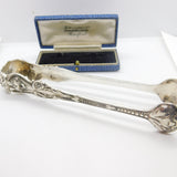C19th Russian Silver .875 Sugar Tongs Floral Antique 1857 Carl Gustav Ekqvist