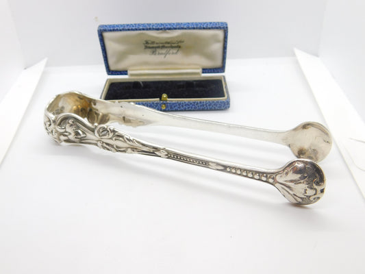 C19th Russian Silver .875 Sugar Tongs Floral Antique 1857 Carl Gustav Ekqvist