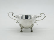Edwardian Sterling Silver Art Nouveau Pattern Sugar Bowl Antique 1908 Birmingham