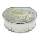 Dutch 18th Century 800 Grade Silver Carved Mother of Pearl Trinket Box Antique