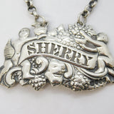 Victorian Sterling Silver Cherub Pattern Sherry Decanter Label Antique 1845 London