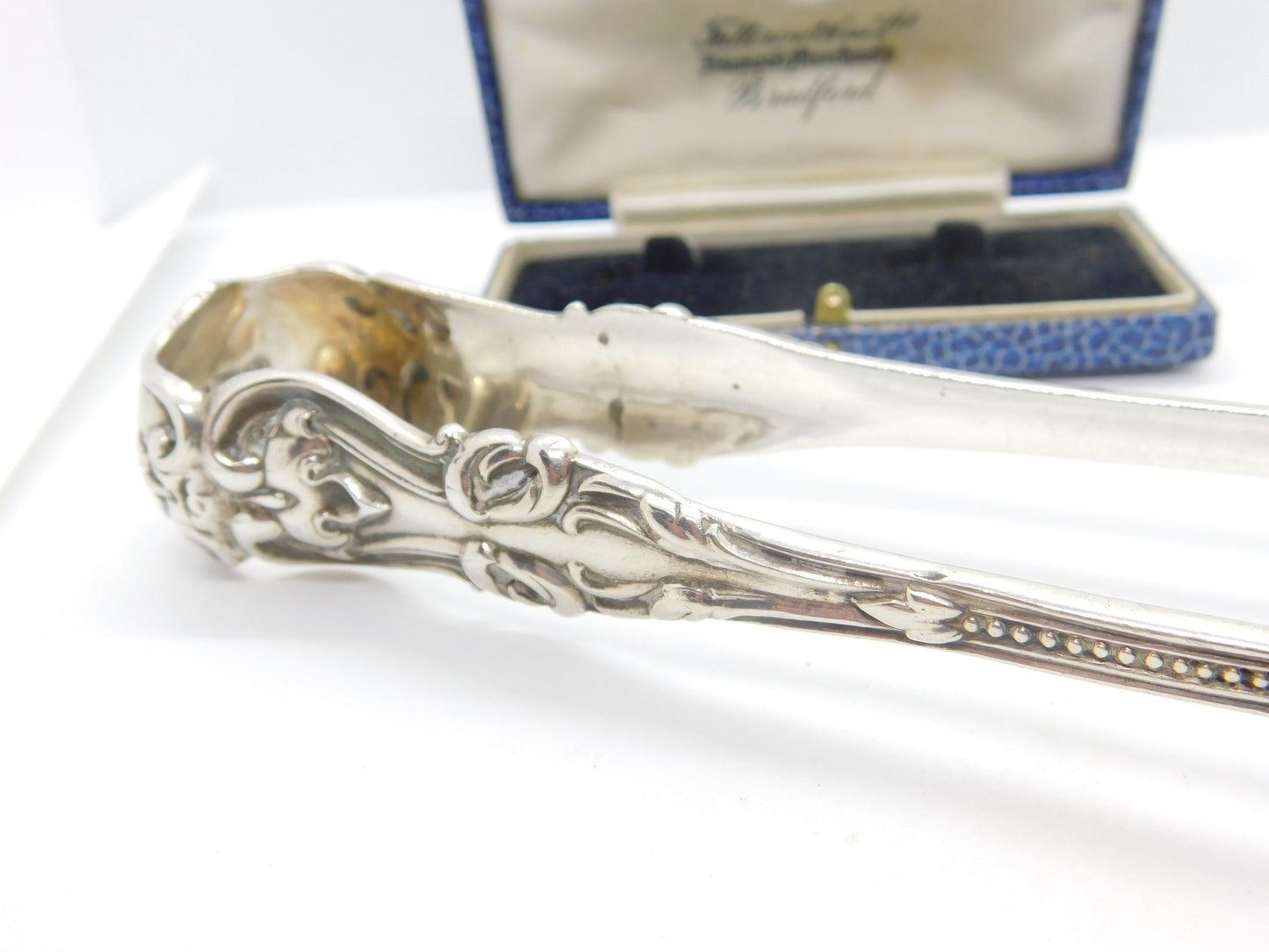 C19th Russian Silver .875 Sugar Tongs Floral Antique 1857 Carl Gustav Ekqvist